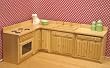 Dollhouse Miniature Oak Modern Kitchen Set