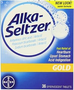 Alka-Seltzer Gold Tablets- Non-Aspirin, 36-Count Boxes (Pack of 4)