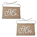 OurWarm Burlap Bows Mr. & Mrs. Burlap Chair Banner Set Chair Sign Garland Rustic Wedding Party Decoration
