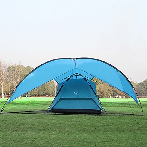 AGPtek Outdoor Sunshade Basecamp Shelter Tripod Beach Shelter Canopy Fiberglass Poles Family Triangular Sun Shade Camping