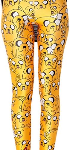Adventure Time Jake Women's Slim Graphic Printed Pattern Stretchy Pencil Pants Sexy Tights Jegging