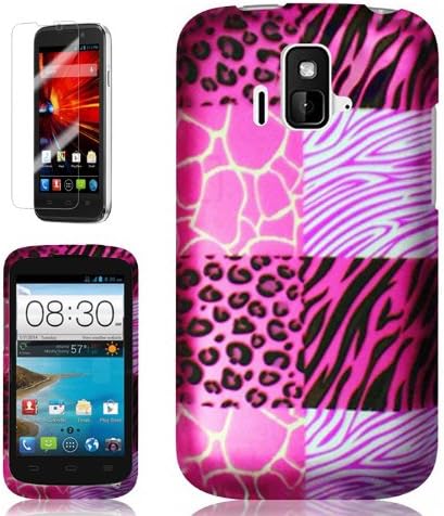 ZTE RADIANT SONATA Z740 PINK BLACK EXOTIC ANIMAL SKIN COVER SNAP ON HARD CASE + FREE SCREEN PROTECTOR from [ACCESSORY ARENA]