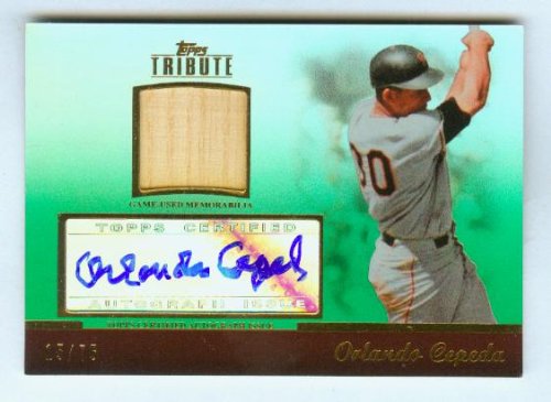 Orlando Cepeda Autograph 2011 Topps Tribute Baseball Card #TAR-OC2 & #/75 Signed w/ Game Used Bat / San Francisco Giants / Hall of Fame