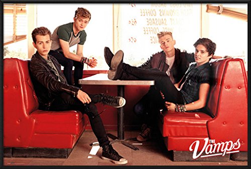The Vamps - Framed Music Poster / Print (Diner - Red Couch) (Size: 36" x 24")