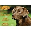 Metall - Warnschild Labrador Retriever braun