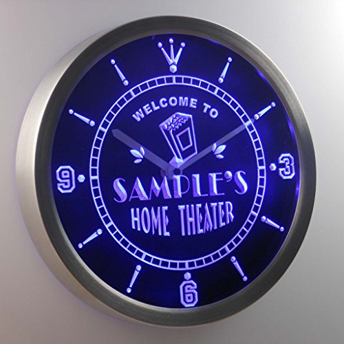AdvPro ncph-tm Home Theater Personalized Your Name Bar Beer Sign Neon LED Wall Clock