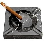Black Marble Square Cigar Ashtray