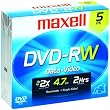 MAXELL 635125 4.7 GB DVD-RW (5 PK WITH JEWEL CASES)