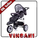 from Vinsani VINSANI CHARCOAL SAFARI BABY JOGGER STROLLER / PUSHCHAIR / PRAM/ 3 WHEELER