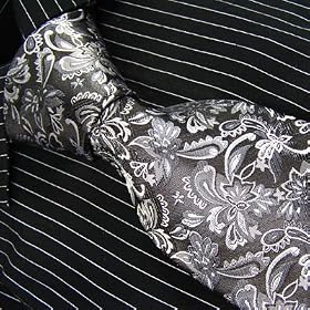 Brand New B. Boss Black White Paisley Silk Mens Neck Tie Zl1059