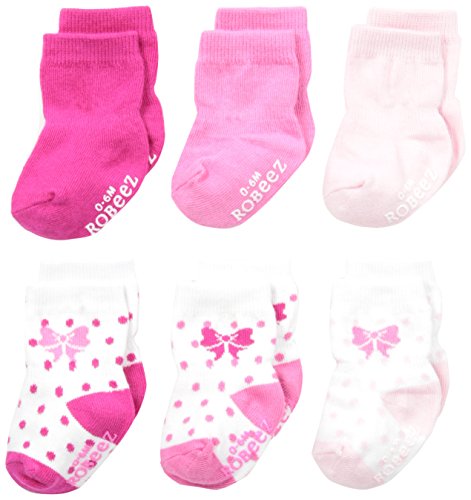 Robeez Baby-Girls Newborn 6 Pack Playful Pink Socks