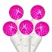 Set of 50 Pink LED G12 Berry Fashion Glow Christmas Lights - White Wire