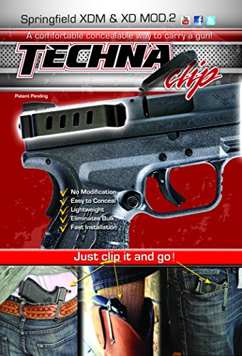 Techna Clip Concealment System for Springfield Armory Models - Durable High-Carbon Spring Steel Gun Clip w/Teflon Coat 1500 - Easy-to-Install Gun Holster Clip (Black)
