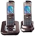 Panasonic KX-TG8422GA schnurloses DECT-Telefon Duo mit Anrufbeantworter mocca/braun