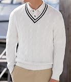 Cable Tennis Sweater- White