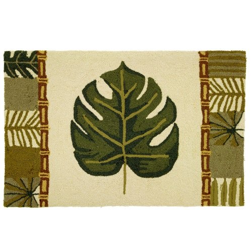 Homefires Accents Palm Leaf and Bamboo Indoor Rug, 22-Inch by 34-Inch