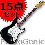 エレキギター 初心者 入門 15点セット ストラトタイプ Photogenic フォトジェニック ST-180 BK ブラック