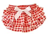 (トヨベイ)Toyobuy 可愛い 赤ちゃん ショーツ パンツ 下着 インナー リボン飾り トレーニングパンツ 女児 アンダーウェア 子供肌着 フリルパンツ チェック柄 お出かけ 出産祝い（ブルーとグ
