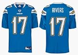 Philip Rivers San Diego Chargers #17 Authentic Reebok NFL Football Jersey - New 2007 Design (Powder