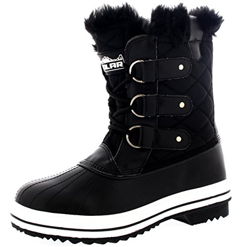 Womens snow boot nylon short fur rain winter waterproof snow warm…