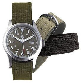 Khaki Military Watch with 3 Straps Gift Set