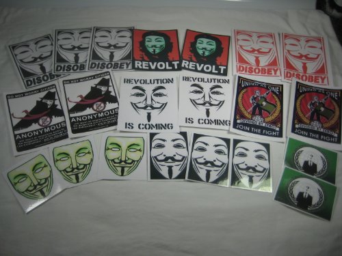 masks guy fawkes:Anonymous Sticker decal lot Anon Guy Fawkes V mask