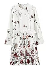 A-line General Print Long Sleeves Embroidered Summer Shift Round Neck Homecoming Dress/Party Dress/Wedding Dress 