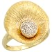 14k Gold Oyster Shell Ring, w/ 0.14 Carat Brilliant Cut Diamonds, 11/16" (17mm) wide, Size 6.5