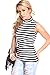 Lolli Couture STRIP SLEEVELESS TURTLENECK CAUSAL TOP