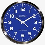 La Crosse Technology WT-3161BL 16 Inch Stainless Steel Atomic Clock, Blue