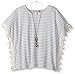 Speechless Big Girls' Striped Top with Lace Detail