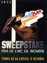 1935 SWEEPSTAKE PRIX DE L'ARC DE TRIOMPHE LOTTERY HORSE RACE VINTAGE POSTER REPRO