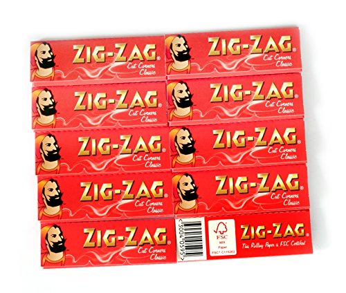 Zig-zag red cut corners rolling paper - 10 booklets x 6…