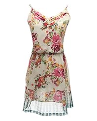 Sexy V-neck Polyester/Spandex Short Floral Print Sleeveless Spaghetti Strap Summer Mini Dress 