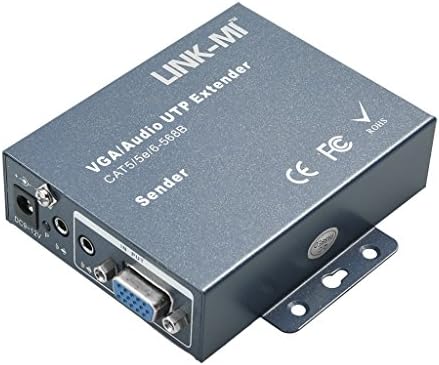 LINK-MI® 2 Channel VGA Video Audio Sender Transmitter over UTP Cable 1x2 VGA Splitter With 100m 2pcs Receivers