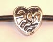 Murano Style Antique Silver Plated Bead Fits Pandora Heart (1)