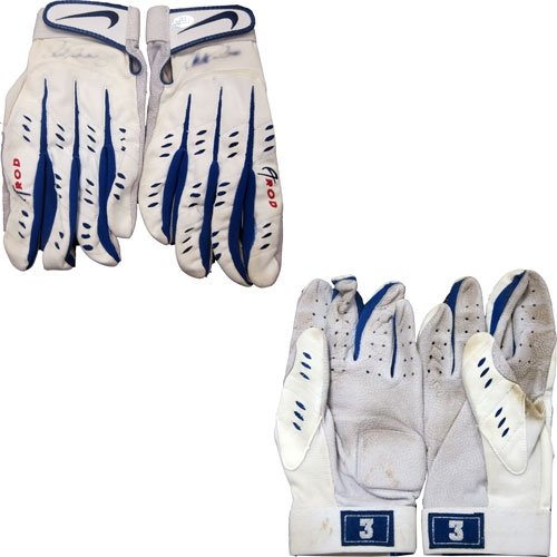 Alex Rodriguez Autographed/Hand Signed Texas Rangers Game Used Batting Gloves (ASI)