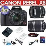 CANON REBEL XS DIGITAL CAMERA BODY + CANON 18-55 IS LENS + CANON 55-250 ZOOM LENS + 8GB MEMORY CARD + HOLSTER CASE + EXTRA BATTERY + 6 PIECE STARTER KIT + 3 YEAR CELLTIME WARRANTY