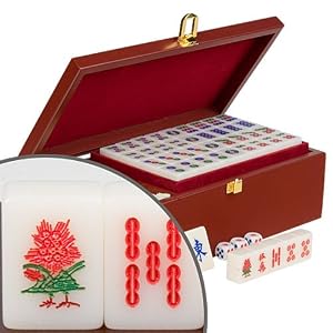 Japanese Riichi Mahjong Game Set with White Tiles