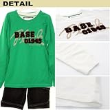 【衝撃99円】【ワケあり】【サイズ不揃い】【最終処分】キッズサイズ・ヴィンテージ・ワッペン・ロングスリーブTEE・長袖【GREEN 140】