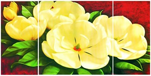 Crogyeya Contemporary Canvas Art Unframed Oil Paintings 3 Pieces HD Canvas Prints for Living Room Flowers Pictures on Canvas Painting Wall Decor 4824inch