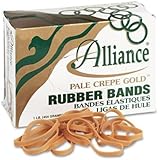 Alliance Pale Crepe Gold Size #64 (3 1/2 x 1/4 Inches) Premium Rubber Band , 1 Pound Box (Approximately 490 Bands per Pound) (20645)