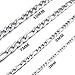 KONOV Mens Stainless Steel Medium Figaro Chain Necklace 16-40
