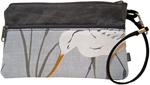 "Perfect Wallet" Jacquard Fabric and Waxed Canvas - Artisan Made (Sea Bird)