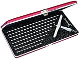 Starrett 445MDZ-225RL Depth Micrometer Gauge With Case, Ratchet-Stop Thimble And Lock Nut, 0.01mm Graduation, 0-225mm Range, 150mm Base Size