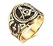 Stainless Steel Gold Plated Vintage Freemason Symbol Masonic Rings Bands for Men, Size 8