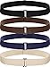 4 Pack Women No Show Invisible Belt Elastic Stretch Waist Belt with Flat Buckle (Black Blue Khaki Brown)