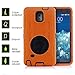 BENTOBEN Holster Case for Galaxy Note 4, Rotating Kickstand Belt Swivel Clip Hybrid Shockproof Rugged Silicone Case for Samsung Galaxy Note 4, Orange
