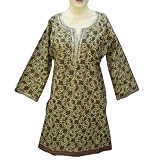 Handmade Block Printed Ladies Cotton Top Designer Neck With Sequins Work (Free Shipping) LLtop0002rr