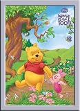 Winnie The Pooh 3D Poster A3 + ALU-Rahmen, silber